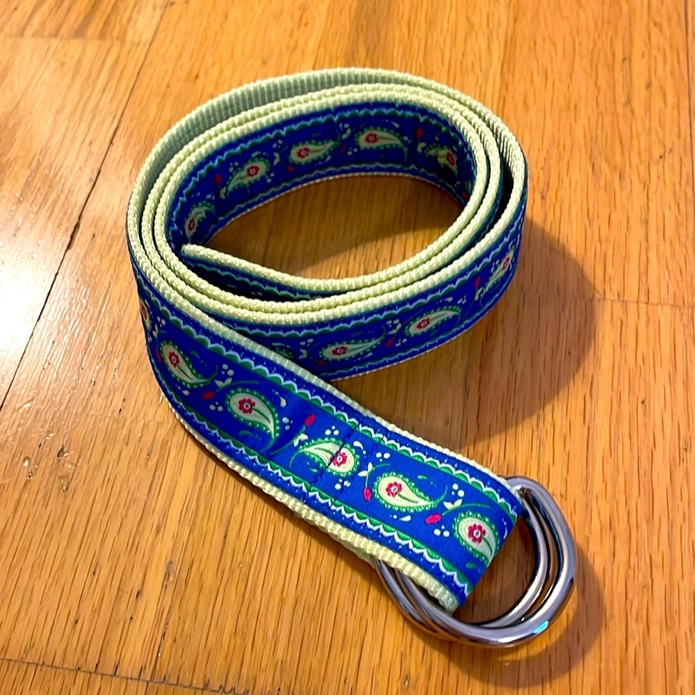 Douglas Paquette Preppy Paisley Ribbon Adjustable Nylon Belt Size Small